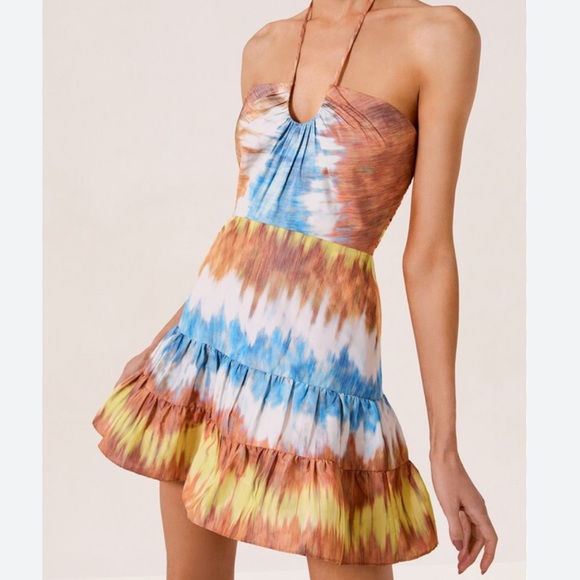 Alexis Multicolor Halter Dress - Picture 1 of 13